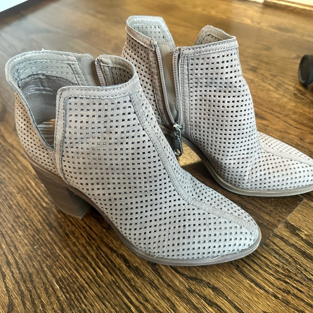 Dolce Vita Perforated Suede Ankle Boots - Size 7